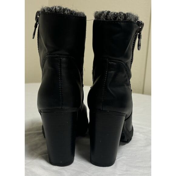 Charlotte Russe Women’s Size 8 Booties Black Ankle Block Heels Platform Classic - Picture 5 of 11